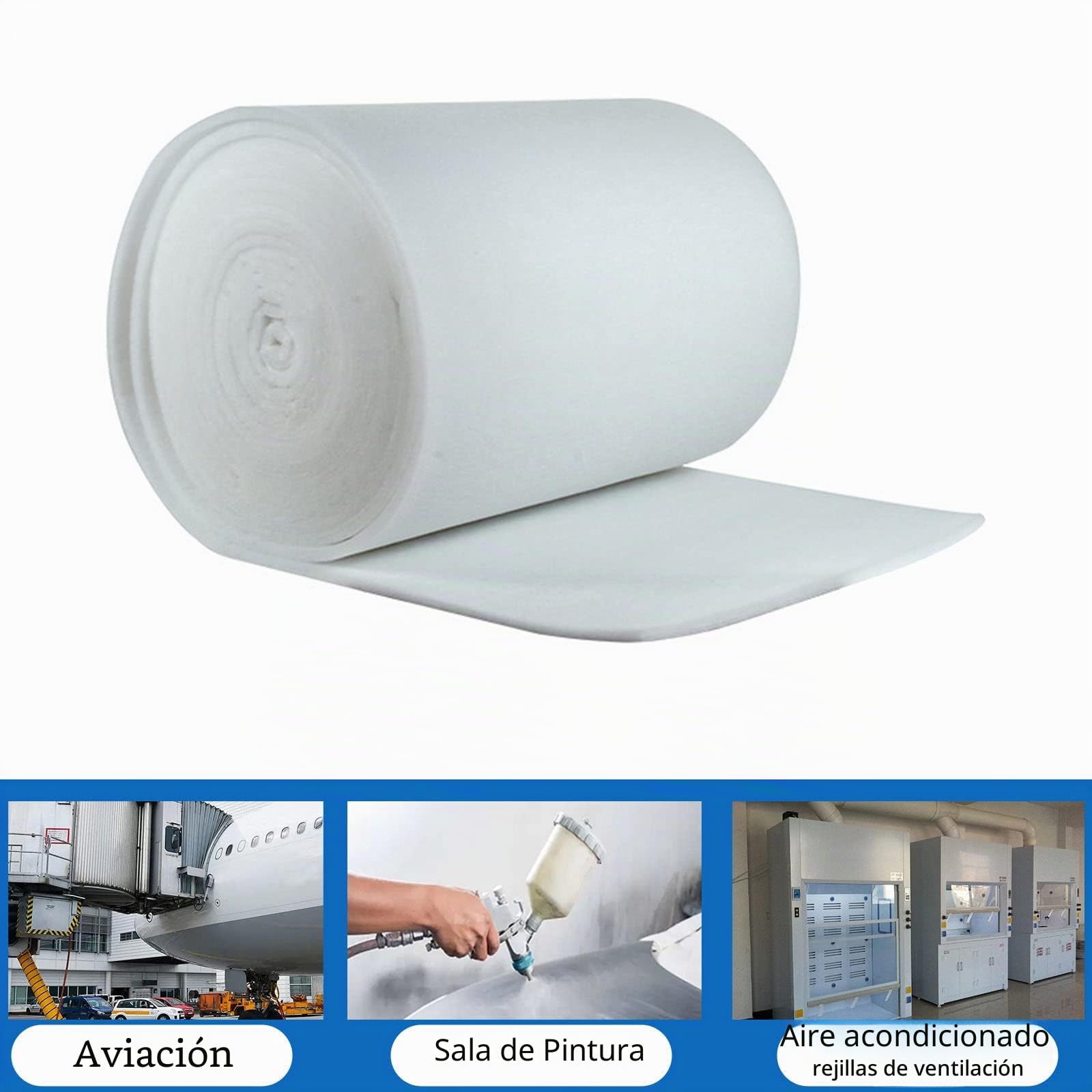 Rollo de filtro de aire poliéster universal 10x23x23 cm 30x30 cm 45x150 cm 45x250 cm