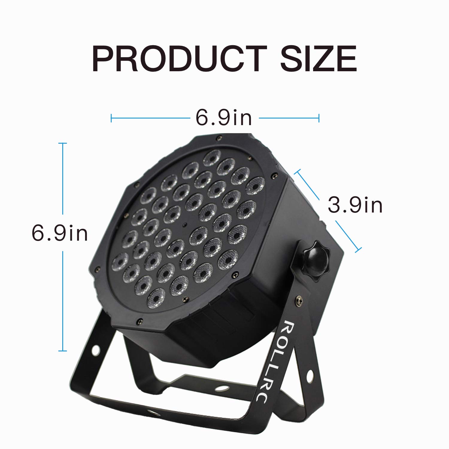 Rollrc Par Lights,36 x 1W RGB Led Uplights,DJ Stage Lights with Remote Control Compatible with DMX,Sound Activated Par Lights,9 Modes LED Up lights for Wedding Birthday Home Party Festival (4 Pack)