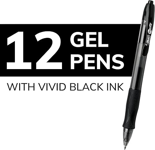 Miniatura 5 de Bolígrafo de gel retráctil BIC Gel-ocity punta media 07 mm negro 12 unidades