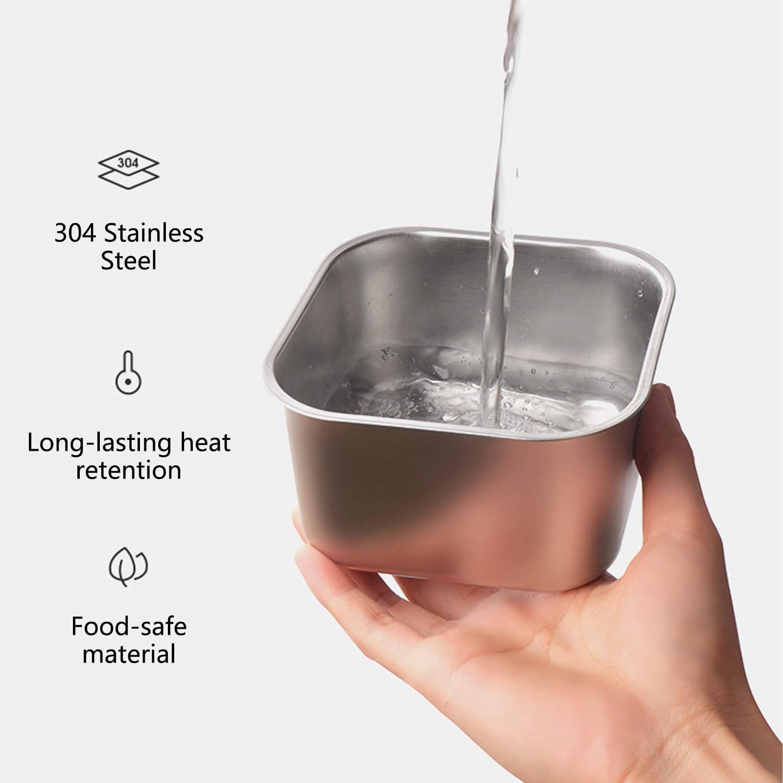 Dwuwarstwowe Pudełko na Lunch ze Stali Nierdzewnej 304,Pojemność 1,5 l | Łatwe do Czyszczenia,zabezpieczone przed Gotowaniem na Sucho,idealne do Biura,Samochodu i na Zewnątrz