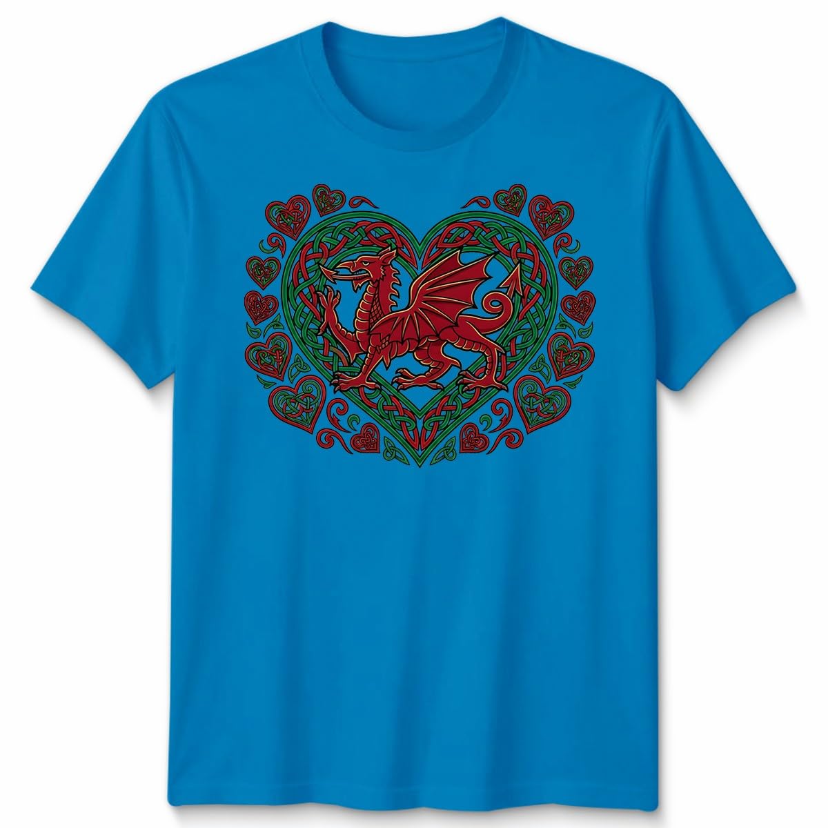 D&T St Davids Day Butterfly Welsh Flag Heart Rugby Top Mens Womens Apparel Wales National Holiday Graphic Shirt Unisex 3XL Azure Blue