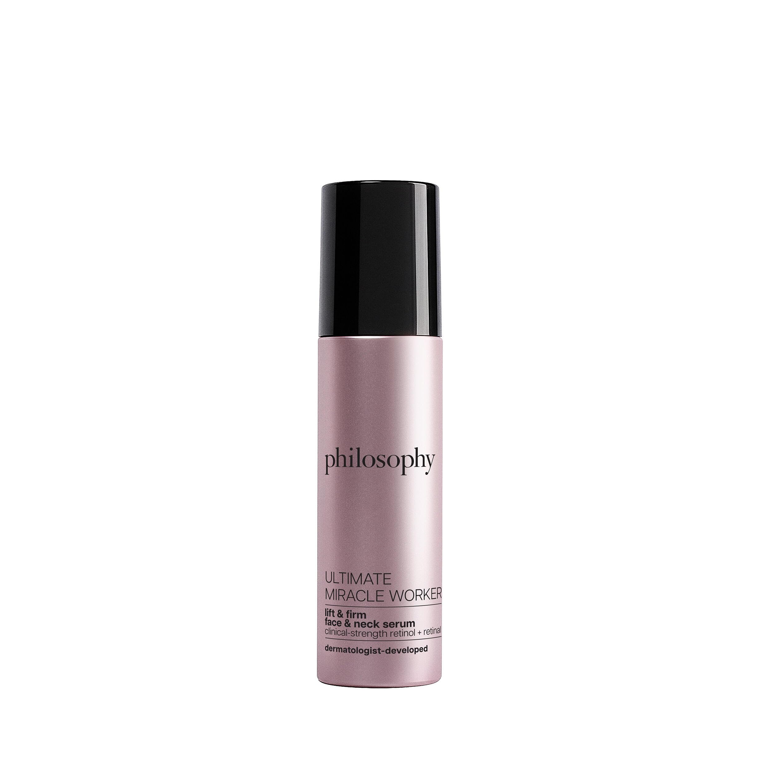 philosophy ultimate miracle worker lift & firm face & neck serum – with encapsulated retinol & retinal ­– anti-aging serum ­– peptide complex – for all skin types