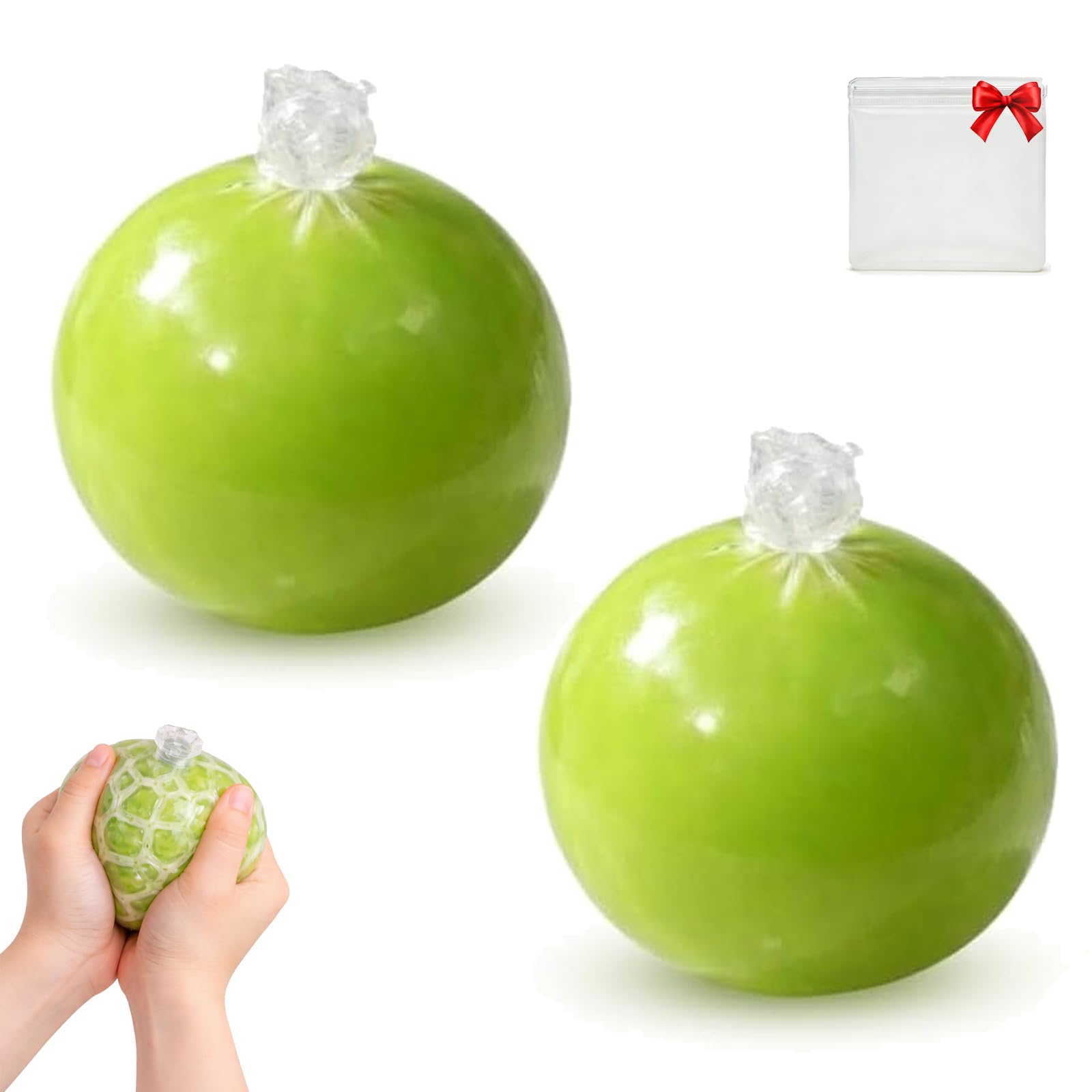 Wax Cracking Squishy, Cracking Wax Ball Squishy, Shell Can Be Cut Open For Bare-Hand Fun, Soft Gel Fidget Ball with Crackable Texture for ASMR & Stress Relief (2PCS-A)