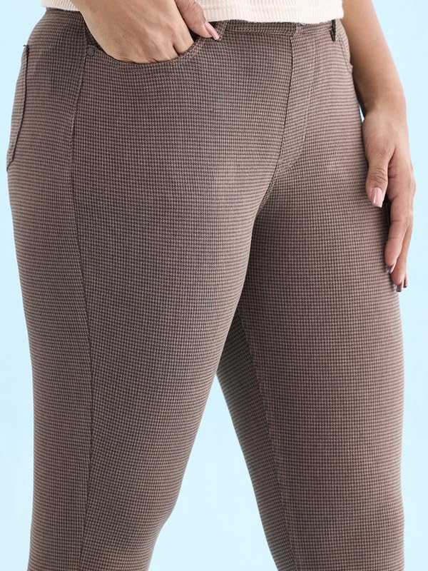 Image of GO COLORS Soft Cotton Blend Printed Jeggings Ankle Length for Women| Breathable, Mid Rise