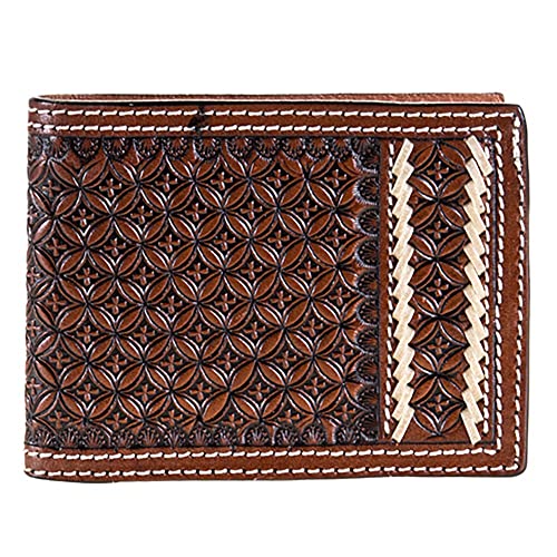 Leather Bi-Fold Wallet with Lace Detail N/A N/A