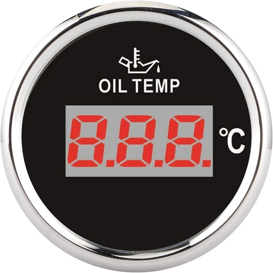 Temperature Gauge, 12V/24V 150℃ Oil Temperature Gauge 50