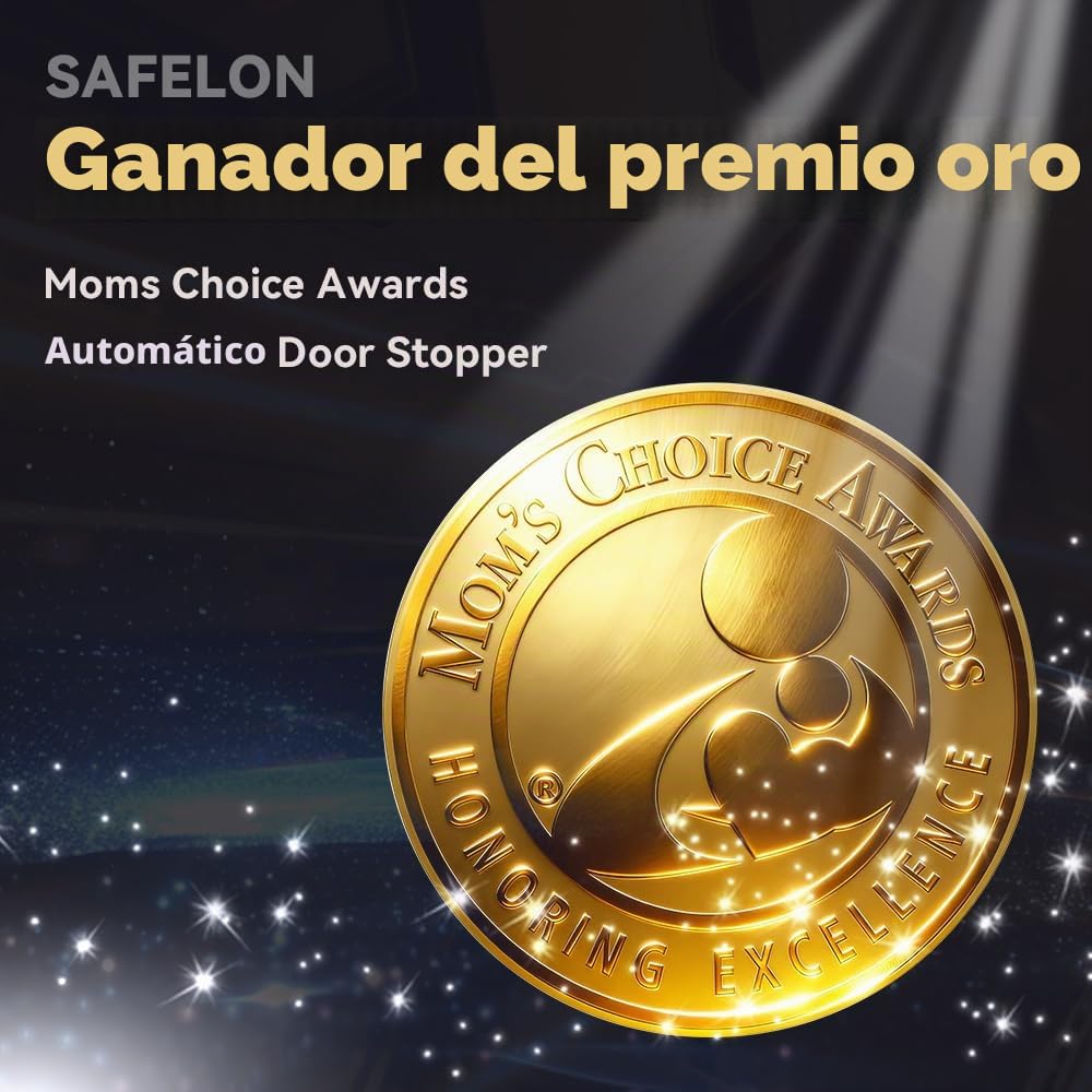 SAFELON 4+2 Piezas Tope de puerta automático de seguridad para bebés, protectores de dedos de puerta automáticos para niños, tope de puerta automático antipinzamiento (Blanco)