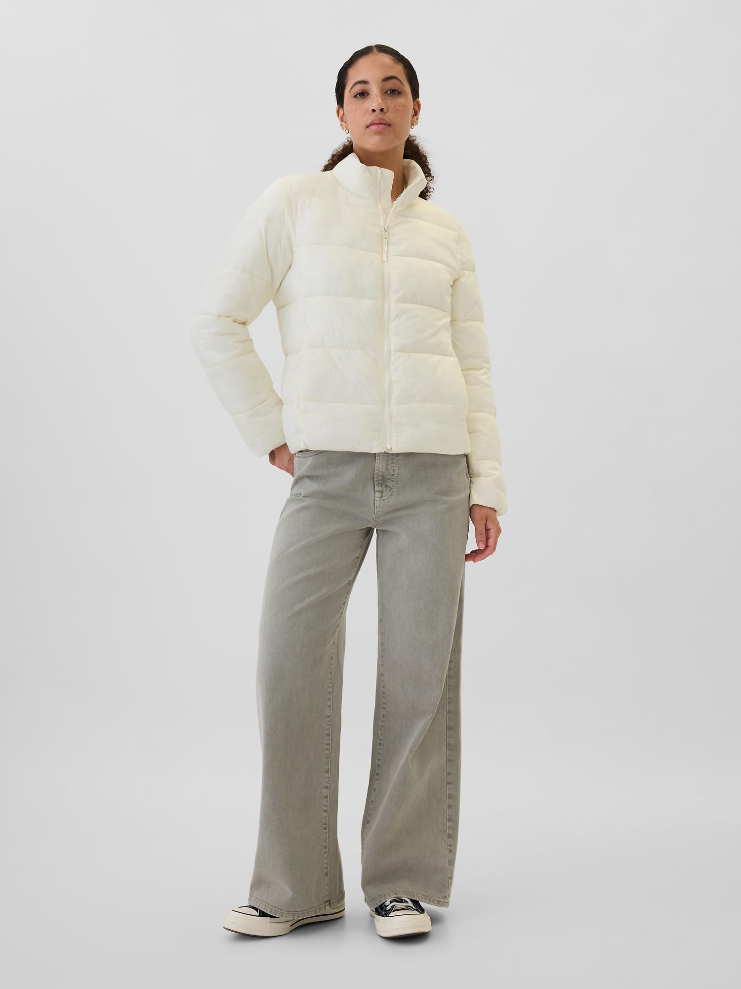 GAP Logo Lightweight Puffer Jacket Piumino Leggero Donna