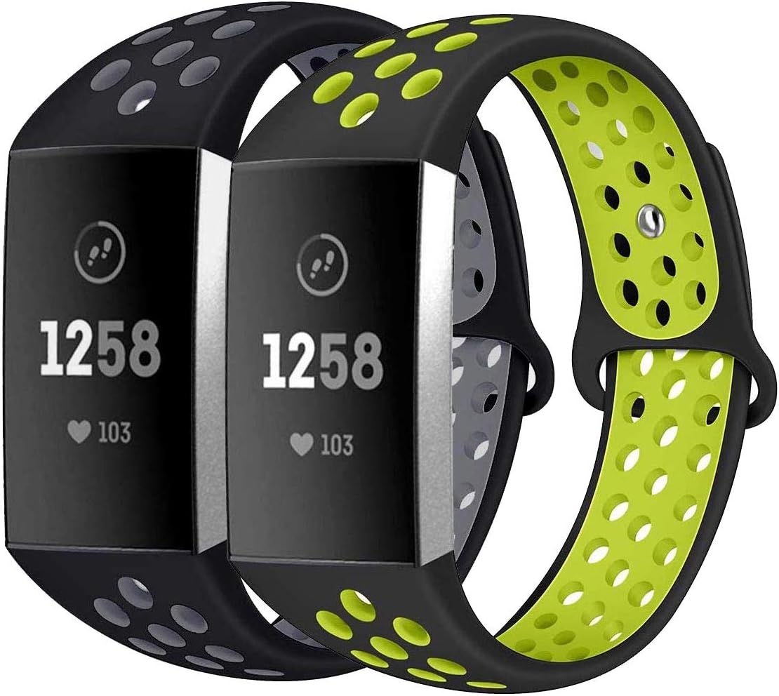 BATINY Bands Compatible with Fitbit Charge 4 / Charge 3 / Charge 3 SE Bands for Men Women X-Large Silicone Replacement Straps Sports Band