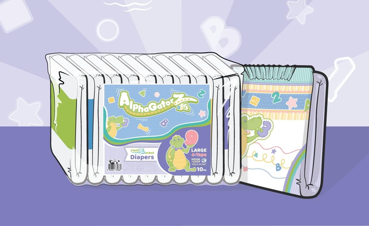 ABUniverse AlphaGatorZ Diapers (Extra Large)