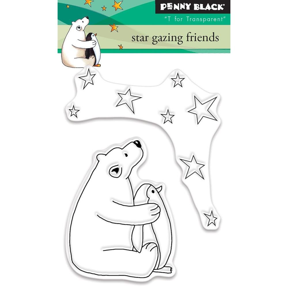 Penny Black Black Penny Series Clear Stamp Set 30-451 Star Gazing Friends