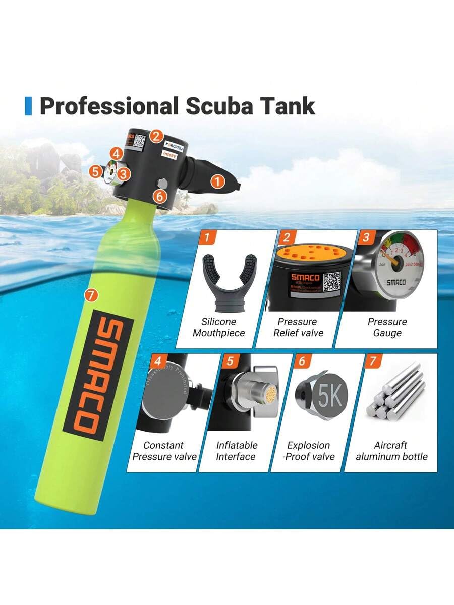 Amazon.co.jp: ダイビング酸素ボンベセット ミニタンクダイブ