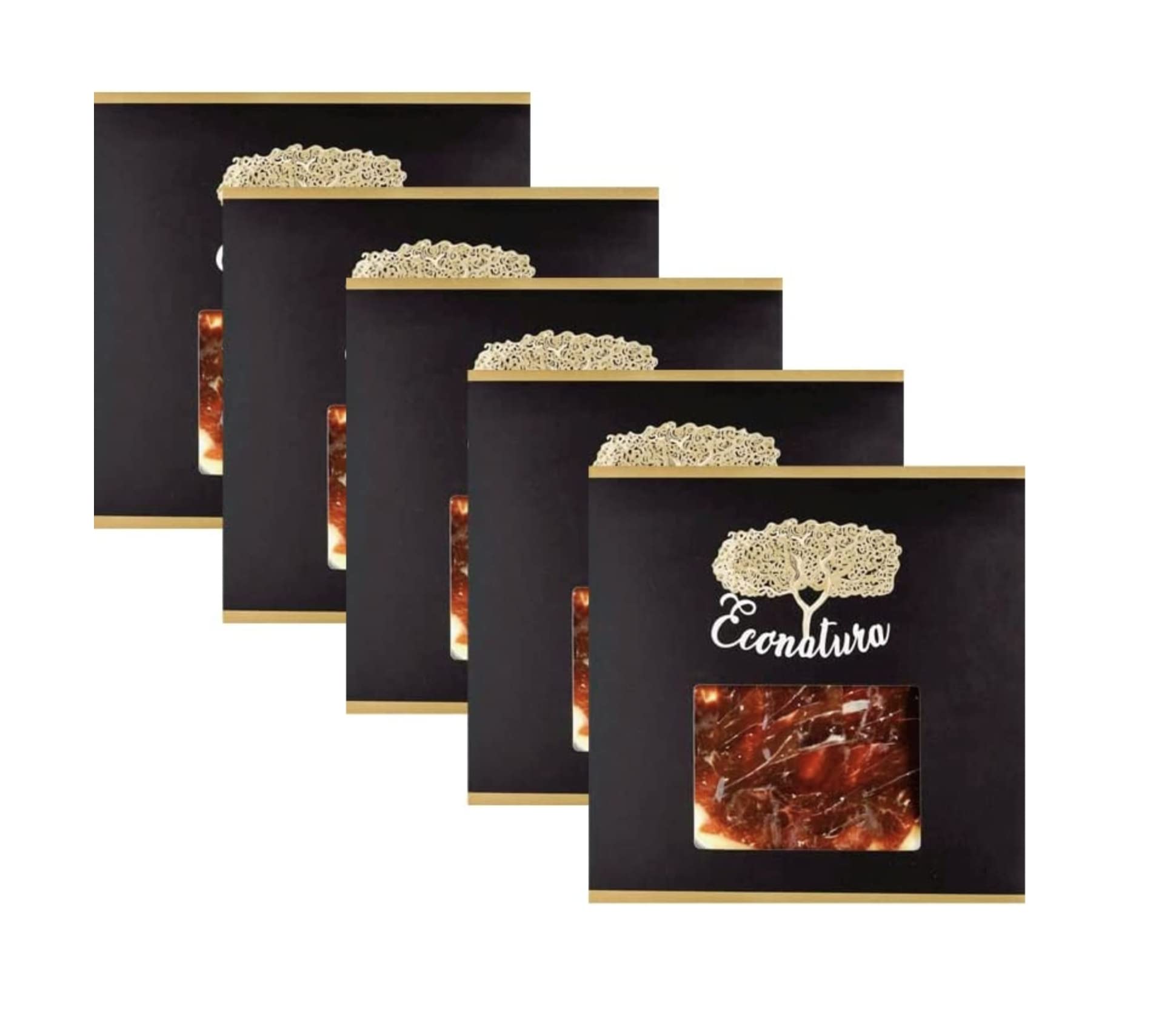 Jamón Ibérico Bellota loncheado. Embutidos ibéricos. Jamón Bellota Ibérico Salamanca. Jamón Ibérico loncheado envasado al vacío. Contiene 5 sobres x 100 grs (500grs.).