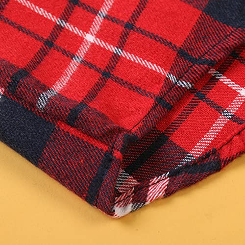 Image of OCHENTA Men's & Boys Flannel Shirts Button Down Long Sleeve Plaid Shirt Family Matching Outfits