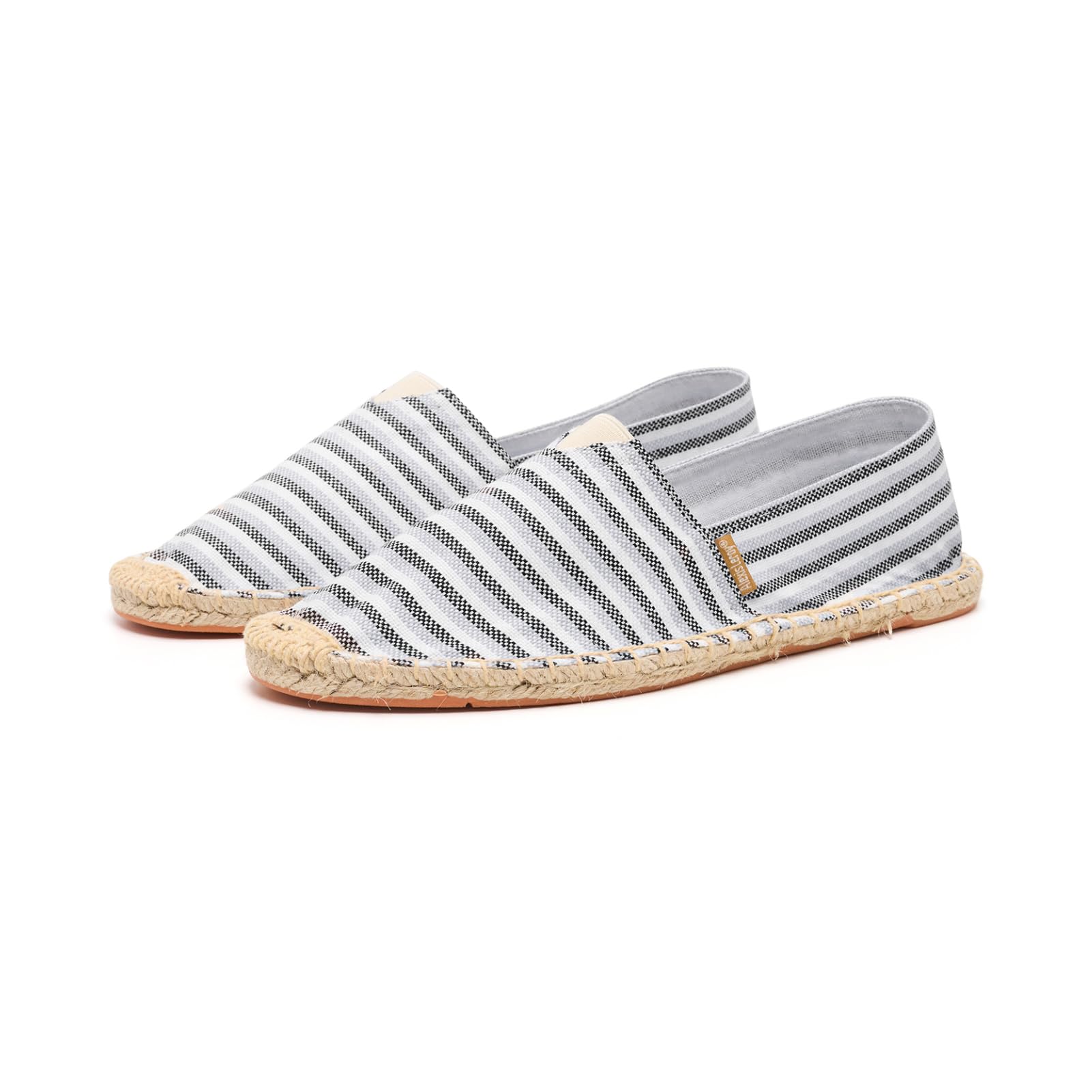 Alexis Leroy Espadryle męskie w paski, płócienne buty bez sznurowadeł z gumową podeszwą, letnie buty na co dzień