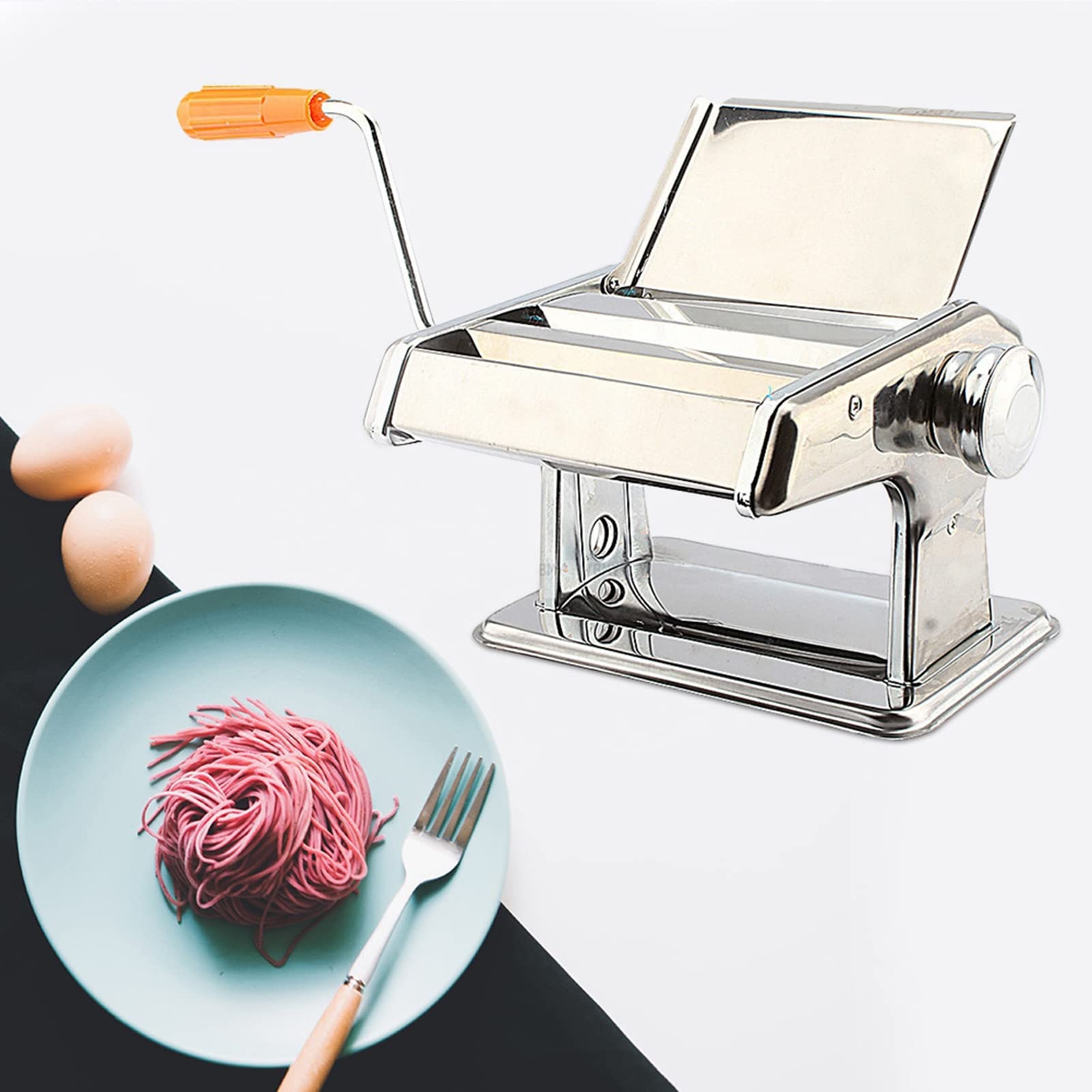 Macchina Per Pasta Manuale In Acciaio Inox 3-in-1 - 9 Spessori, Taglio 2mm/6mm, Per Spaghetti, Fettuccine, Lasagne