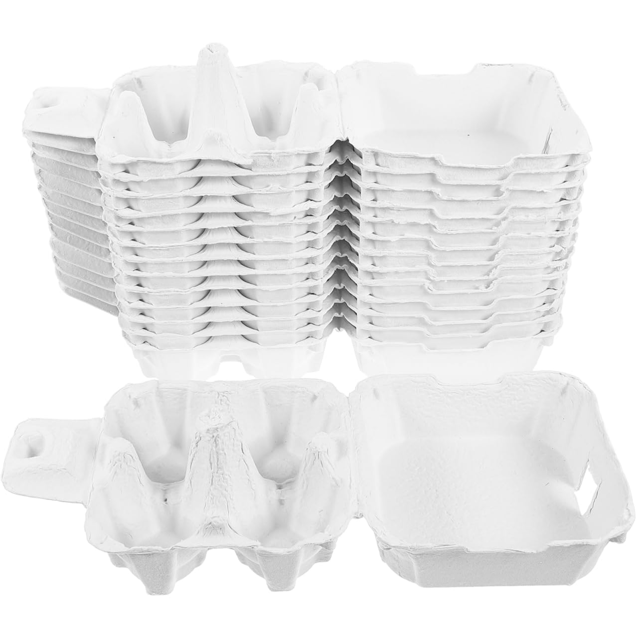 Zerodeko 50 Boîtes à Œufs en Carton Vide 4 Compartiments Boite en Pâte à Papier Recyclable pour Stockage Transport et Vente au Marché Fermier