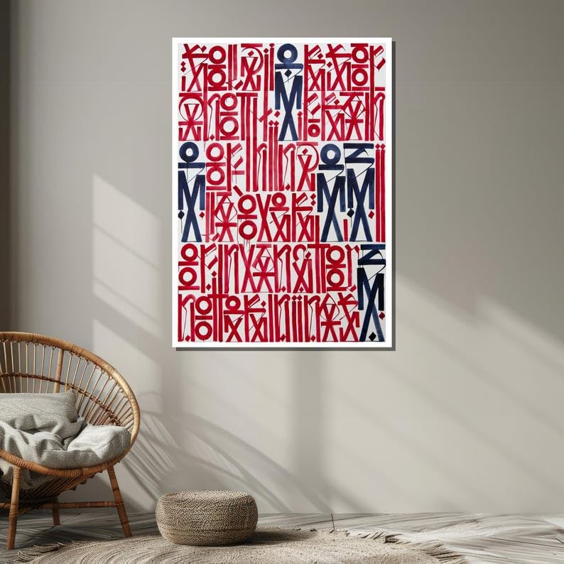 Art mural contemporain géométrique pour décorer un salon ou un bureau épuré