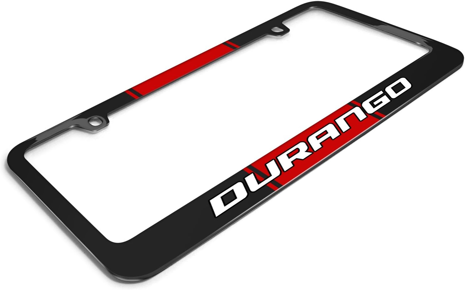 iPick Image Made for Dodge Durango Racing Stripe Black Metal License Plate Frame