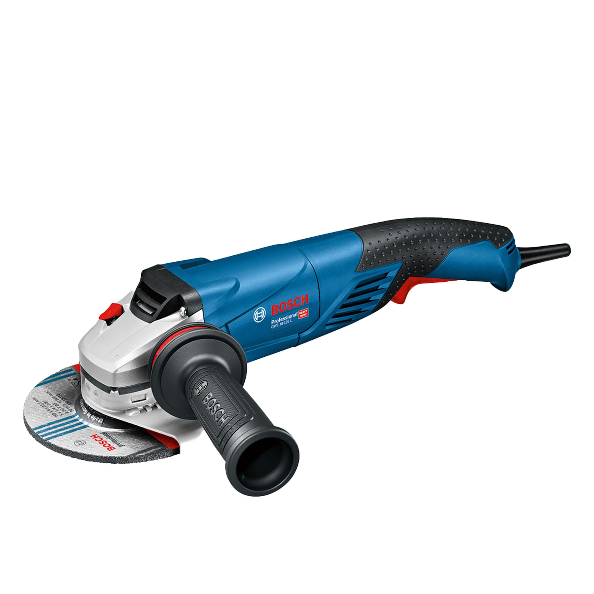 Bosch GWS 18-125 L Heavy Duty Electric Angle Grinder, M14, 1,800W, 11,500 rpm, 125 mm, Vibration Control, Restart Protection, Overload Protection, Constant Speed, 2.5 kg, 1 Year Warranty