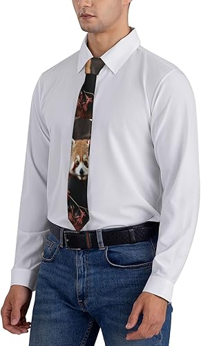 Miniatura 5 de NONHAI Corbatas para hombre, corbata clásica de seda, rojo amapola flor campo en puesta de sol, corbatas delgadas para el cuello para hombre,