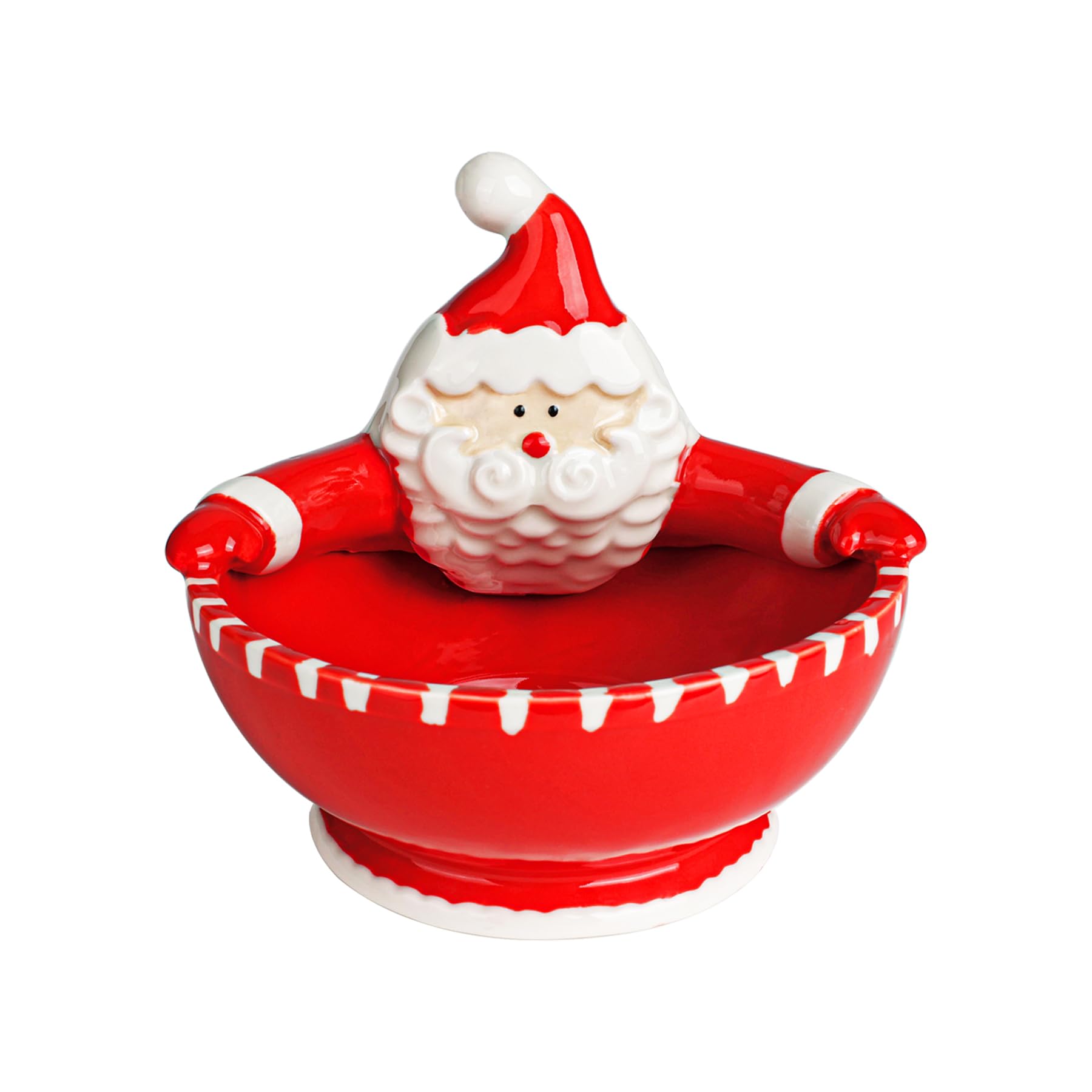 binsakao Santa Claus Ceramic Candy Bowl - 400 ML Christmas Decorative Dish