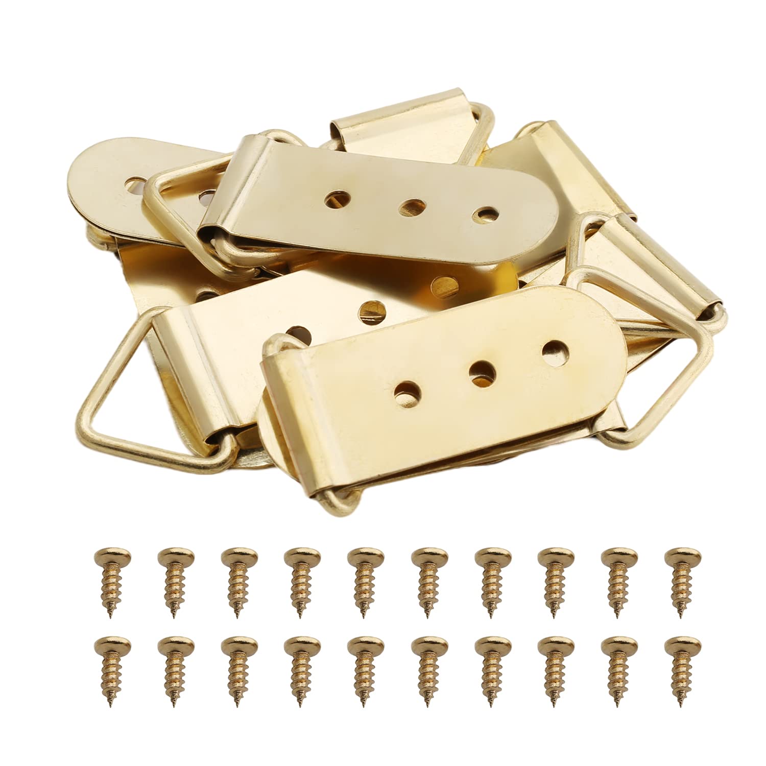 MroMax 30PCS Ring Picture Frame Buckle 2.56" x 0.79"Gold Tone Assortment Kit for Home Decoration Picture Frames Photo Hanging Solutions
