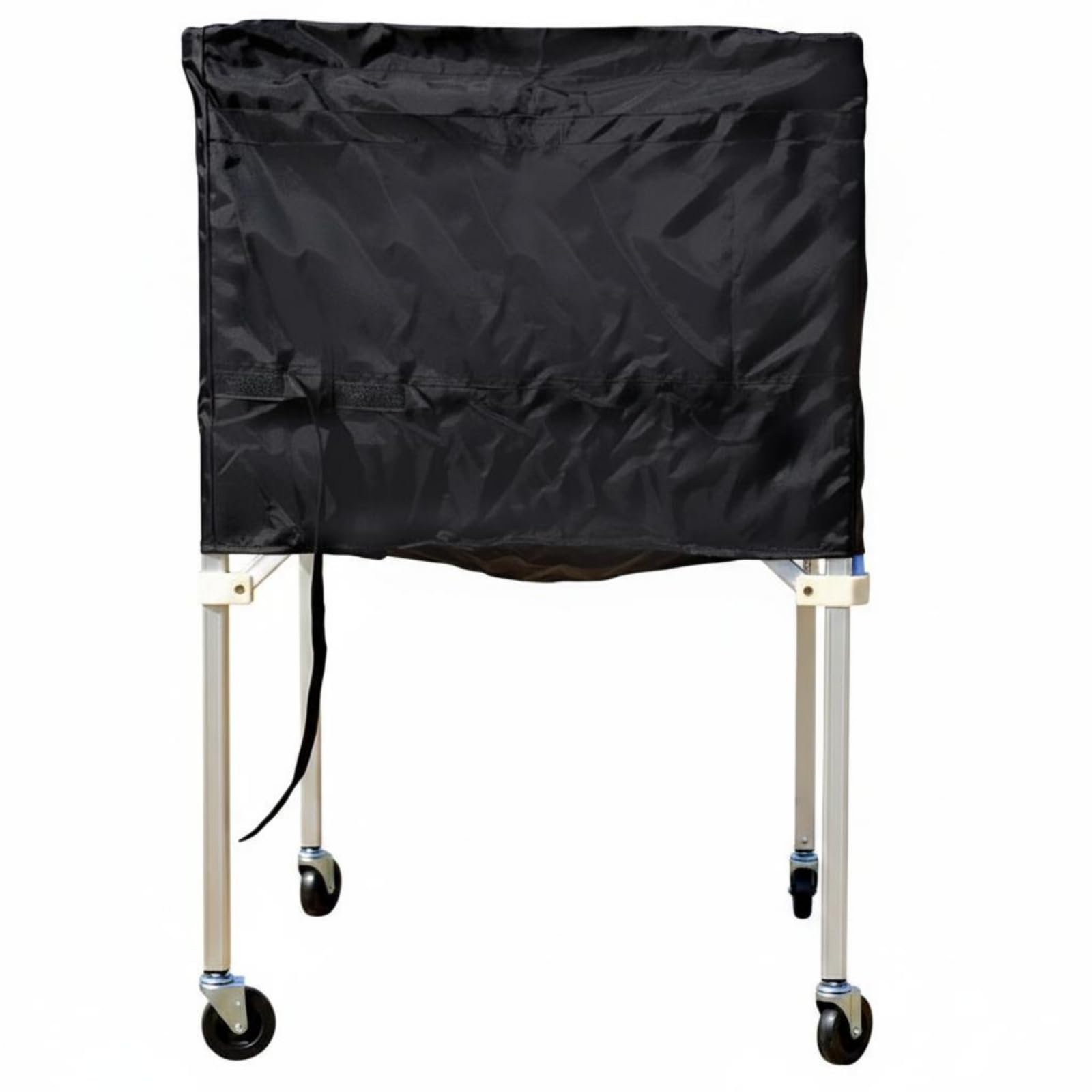 F Fityle Carrito de Balones Portátil Carrito Estante Organizador con Armazón de Aleación y Bolsa de Lona Plegable para Ahorro de Espacio Rodadura Suave, Negro