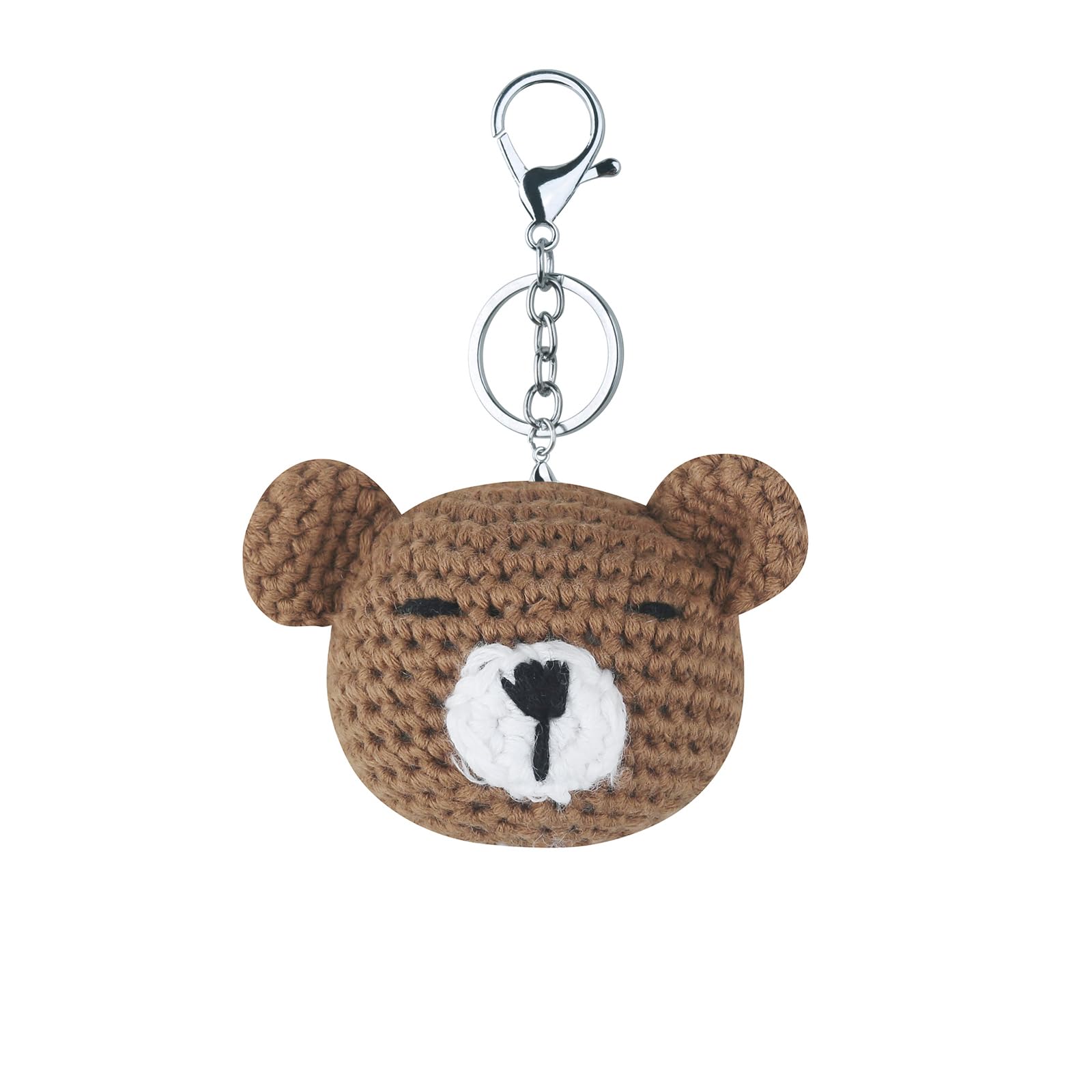 Oxxggkao Handmade Knitted Animal Keychain Keyring For Women Girl Cute Crocheted Bear Pendants Handbag Charm Car Keys Holder Gift Bear Keyring