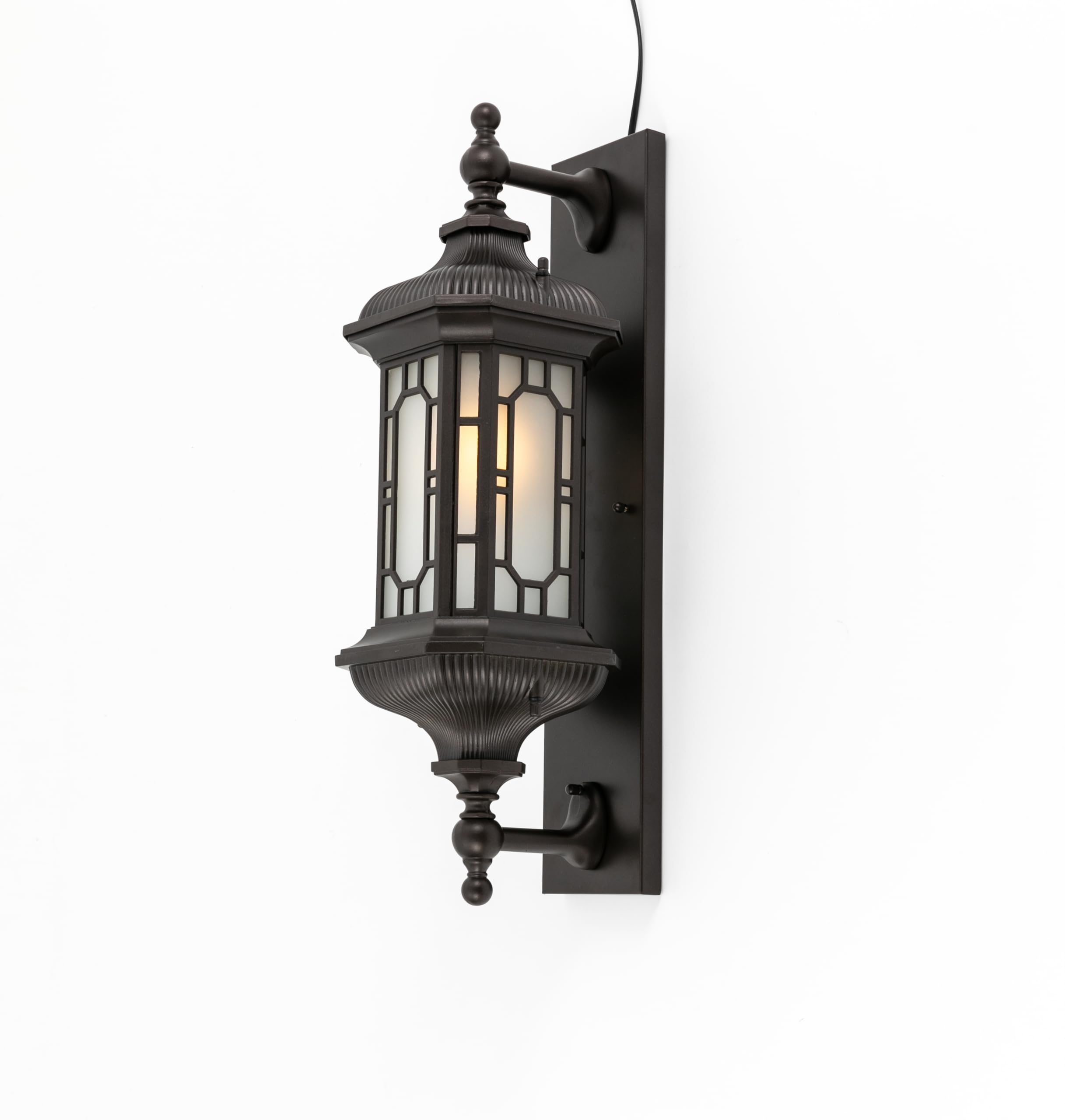 Outdoor-Wandleuchte im Retro-Stil, für den Garten und die Veranda | Wasserdicht Nach IP54, Kompatibel mit LED-, Glüh- und Halogenlampen, zwei Arme, Wandmontage, 23 × 12 × 70 cm, Schwarz