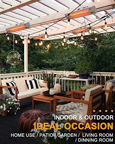 Star Patio Electric Patio Heater, Indoor/Outdoor Heater, Space Heater, Infrared Heater, Wall Mounted, suitable as Gazebo Heater, Balcony Heater, Garage Heater, 1580