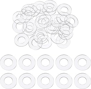 PATIKIL フラット ワッシャー 200個 PVC プラスチック ワッシャー 丸型 シール スペーサー ガスケット 内径6mm 外径12mm 厚さ0.5mm シャワー ドア ハンドル タオル バー グロメット ハードウェア 交換用 クリア