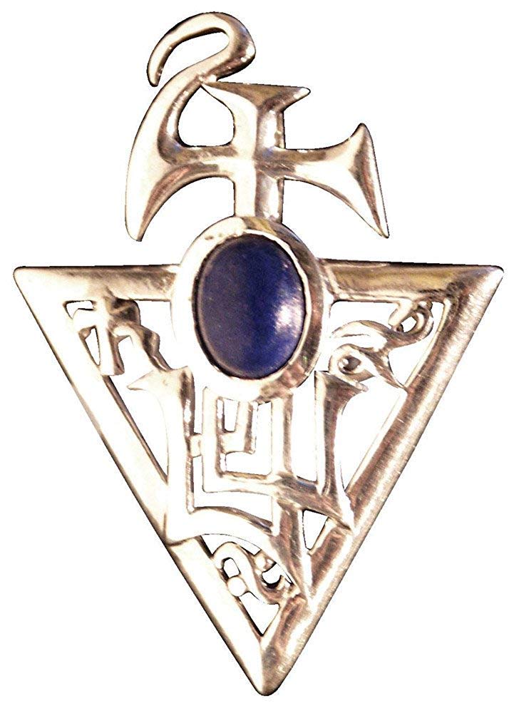 Sigil of Bether - Lapis Lazuli Pendant Necklace for Prosperity and Abundance - Briar Gemstone Pendants Collection - in 925 Sterling Silver