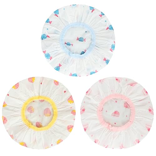 Miniatura 32 de Gorro de ducha, 3 unidades, impermeable, reutilizable, gorro de baño para el cabello, relleno de calcetines para mujeres, hombres y niños