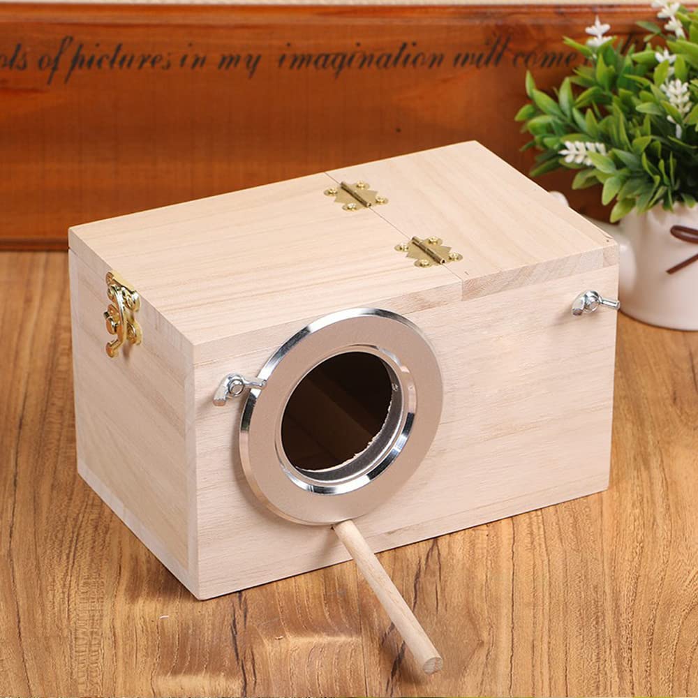 Caja De Nido De Cría De Loros, Parrotlets Acoplamiento Caja, Casa De Pájaros De Madera, Caja De Cría De Pájaros, Nido Cría para Aves Natural, para Agapornis, Loros (25 x 13 x 13 cm)