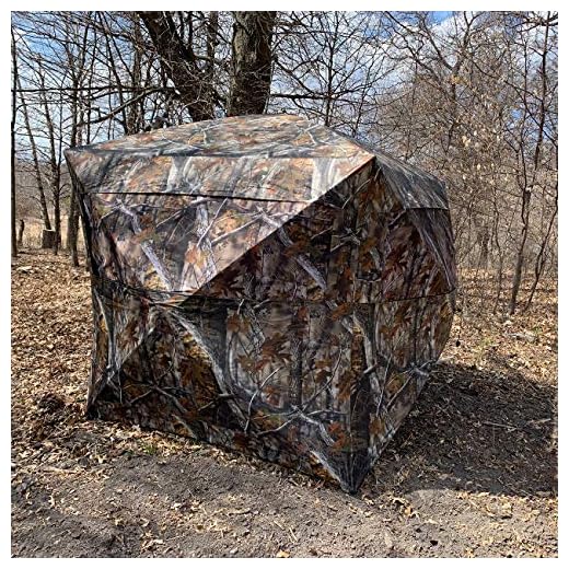 J.M RUSK 270° View 2-3 Person Pop Up Ground Blinds, Portable Camo Hunting Blind Tent