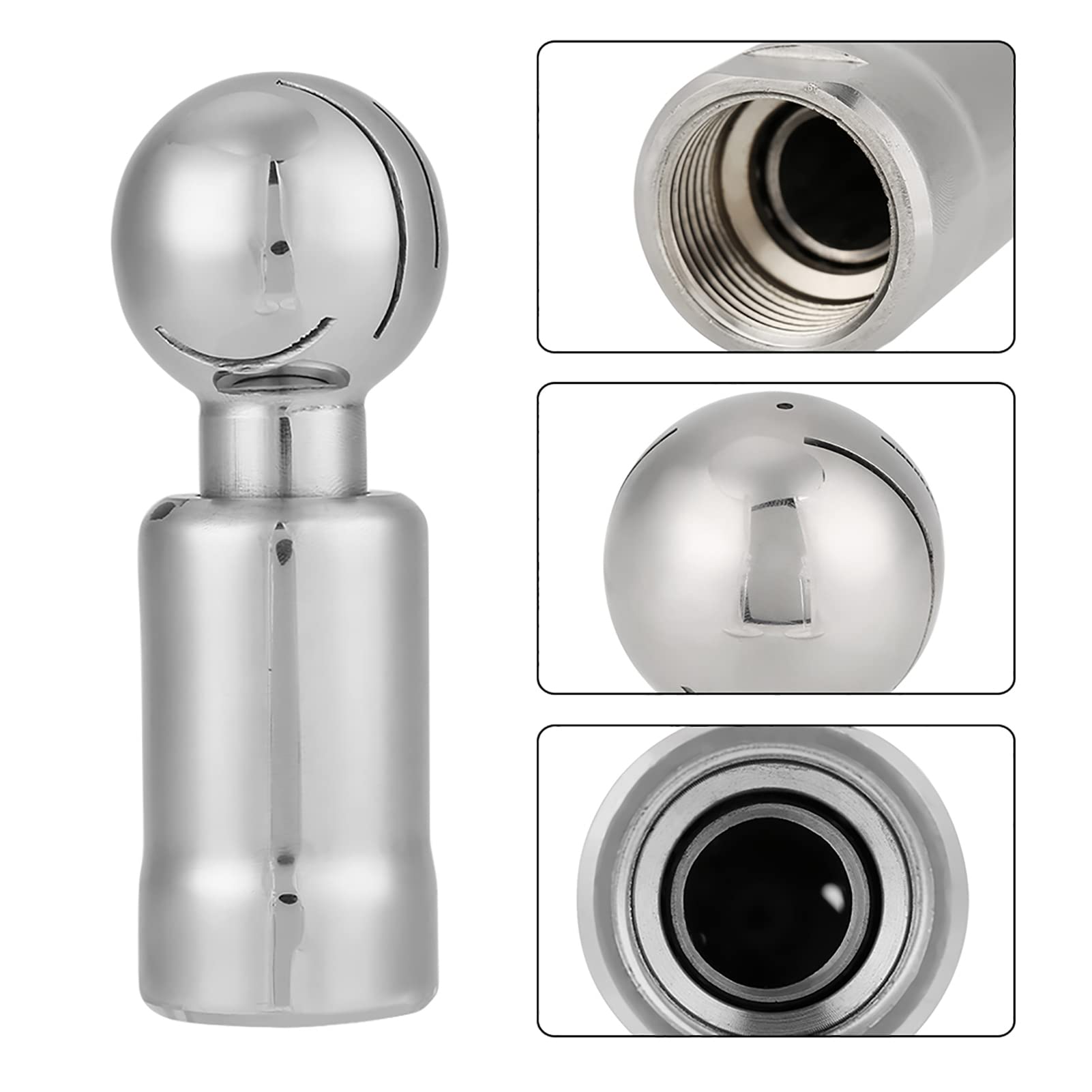Dioche Boule de pulvérisation rotative, 3/4 po Boule de pulvérisation rotative sanitaire en acier inoxydable à filetage femelle de pour nettoyage des réservoirs CIP