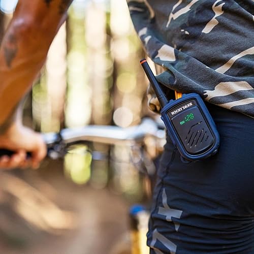 Miniatura 5 de Rocky Talkie Radio de montaña - Walkie Talkie de largo alcance, radio de mano FRS, duración de la batería de 4 días, durabilidad máxima, 1 paquete