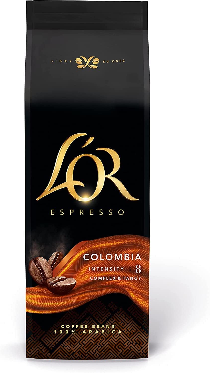 L'Or Espresso Café Grano Colombia 100% Arábica, 500 g + Philips Serie 5400 Cafetera automática - Sistema de Leche LatteGo, 12 Variedades de Café, Pantalla Intuitiva, 4 Perfiles de Usuario