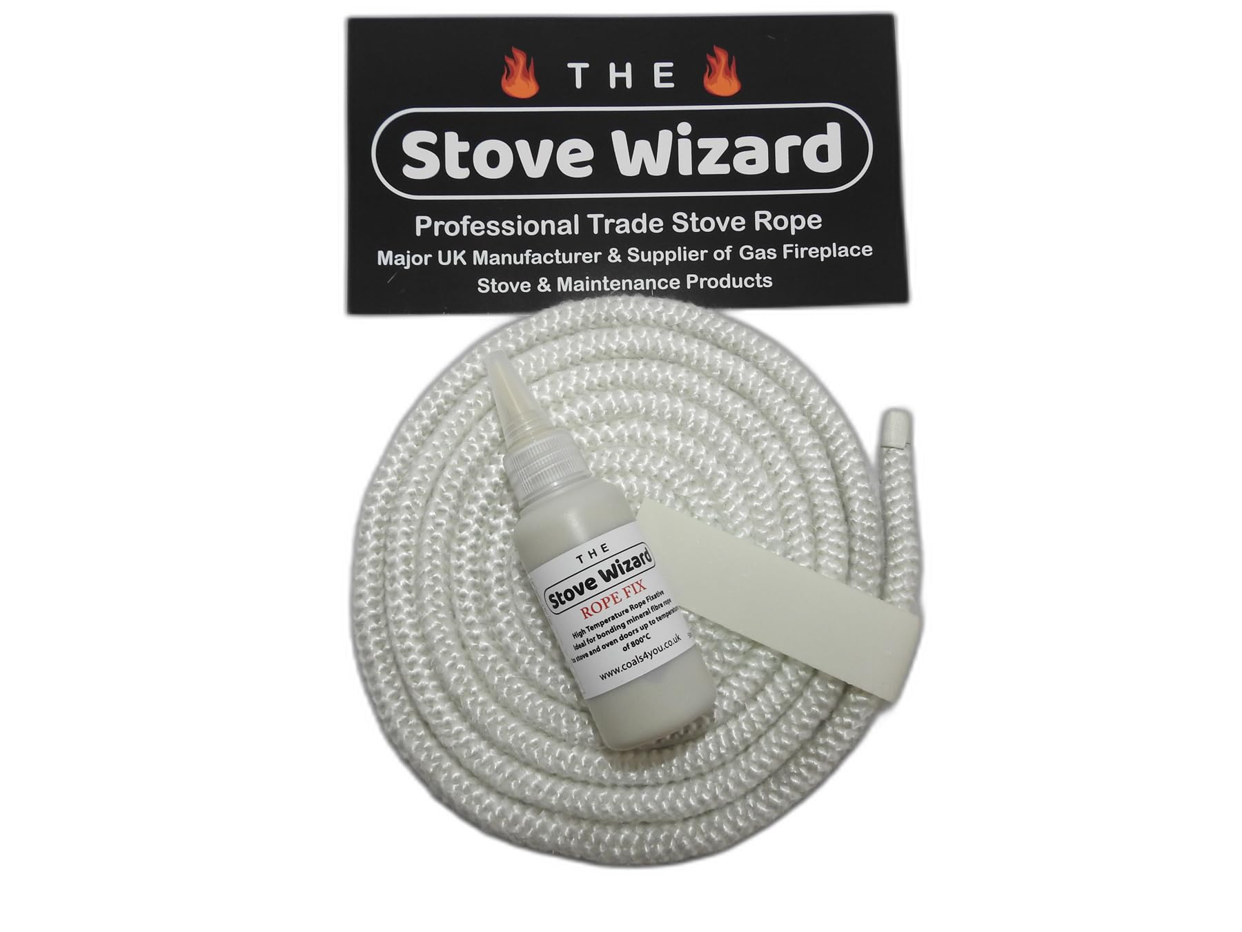 The Stove Wizard Stove Rope 100mm x 3m White