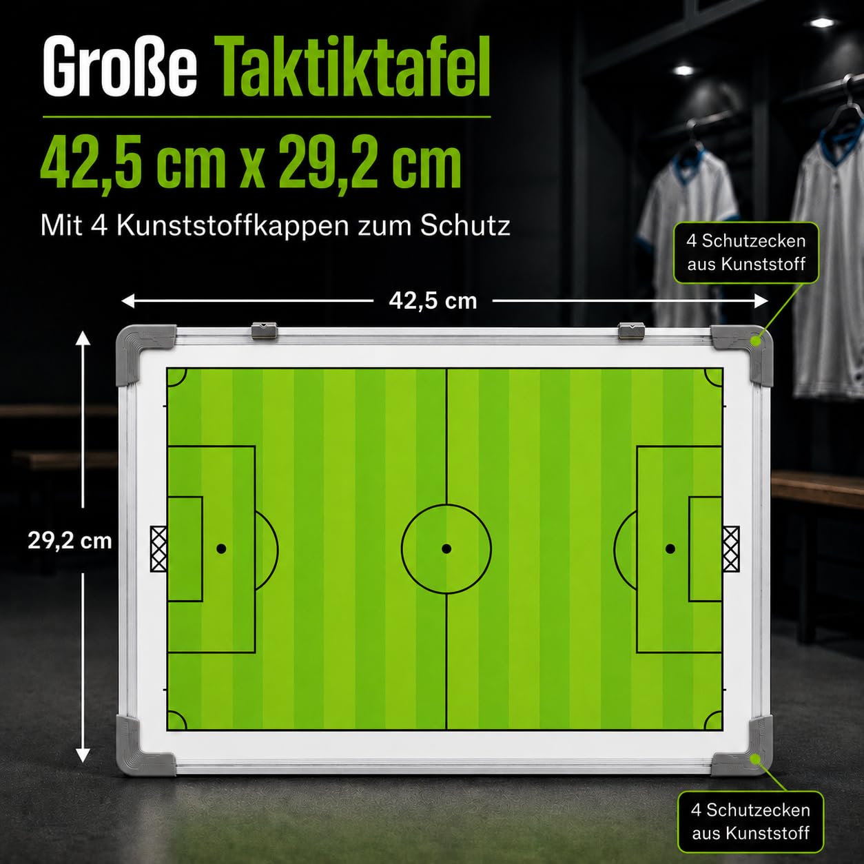 Profi Taktiktafel mit Tragetasche und Trillerpfeife - Verbessern Sie Ihre Spieler - Zusätzlich mit Zonenfeld für perfektes Stellungsspiel