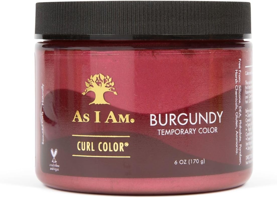 As I Am Curl Color - Burgundy 6 Ounce & Curling Gel Temporary Medium Hold Vegan Cruelty Free