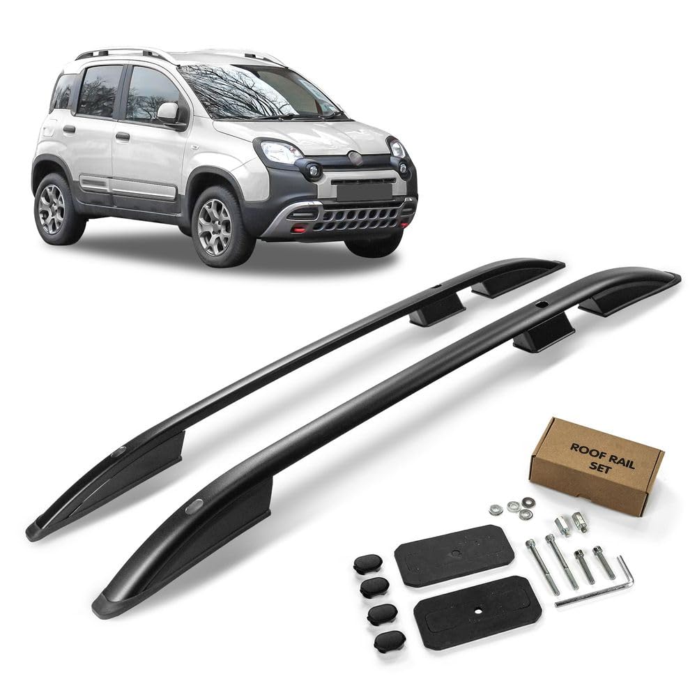 Produktbild von CHROMEMASTER | Dachgepäckträger Dachträger Kompatibel Mit FIAT Panda Schrägheck 2012+ | Er Dient Zum Transport Einer Dachbox, Fahrradträger, Leiter; Robuste Dachträger Aus Stahl