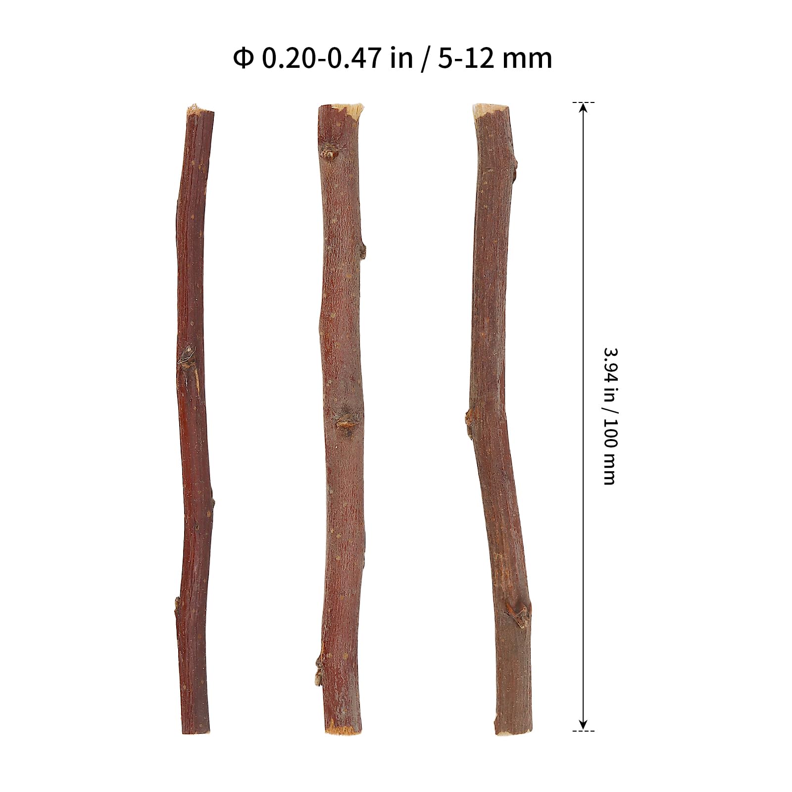 SHEUTSAN Lot de 600 bâtons en bois, 10,2 cm de long, 0,5 à 1,2 cm de diamètre, pour loisirs créatifs