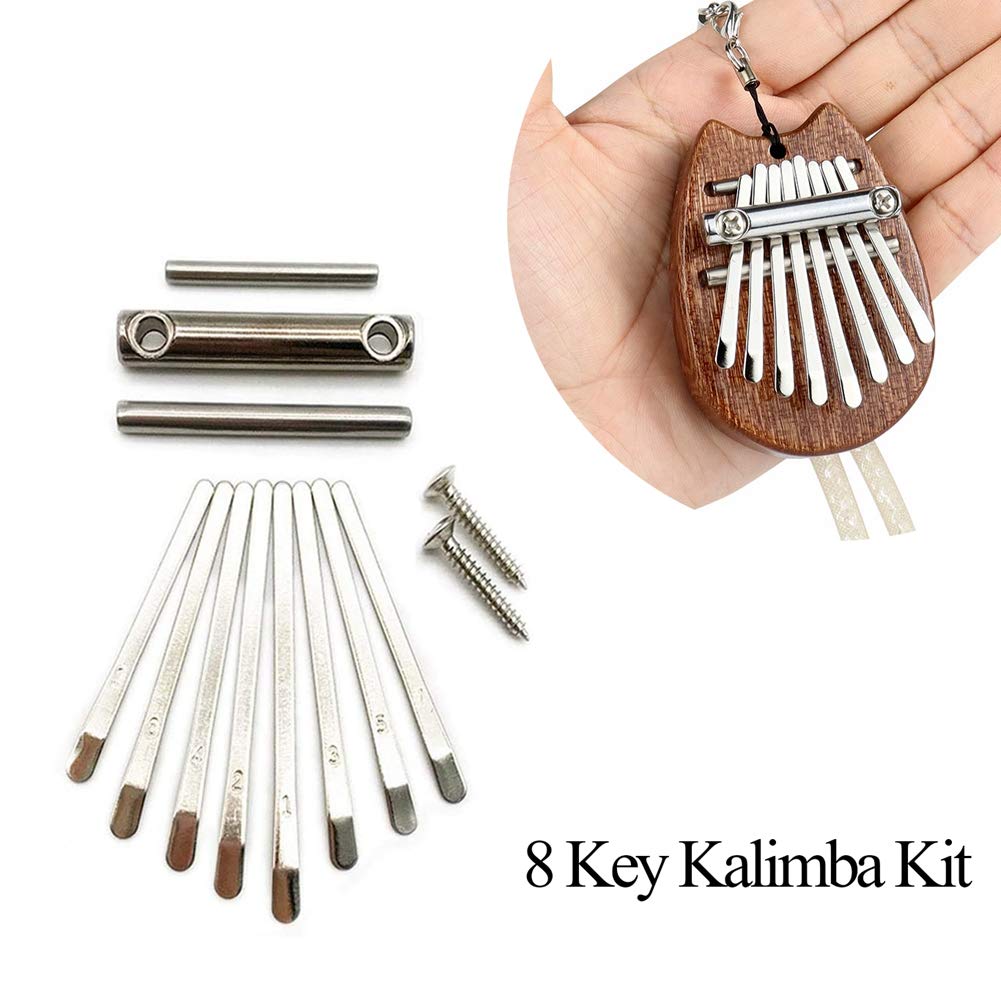 Alnicov Kit d'accessoires Kalimba 8 touches à monter soi-même Mbira Piano à pouce avec chevalet