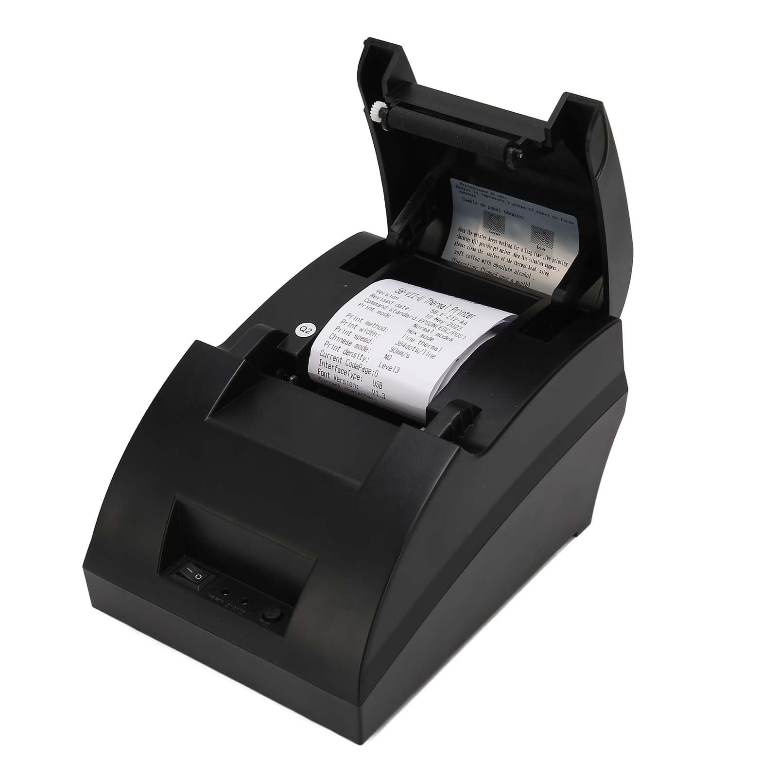 Yunseity Stampante POS USB, Piccola Stampante Termica per Ricevute da 58 Mm, con Stampa Ad Alta velocità, Comando ESC/POS, Stampante per Cucina Ristorante per Windows, Linux, OS X (Spina UE)
