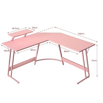 ゲーミングデスク  幅130cm pcデスク L字型 パソコンコーナー L字デスク ゲーミングデスク 「一年無料」 パソコンデスク 幅