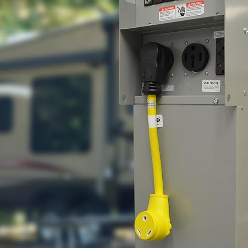 Miniatura 15 de Conntek 14340 RV adaptador espiralado RV, enchufe macho de 30A a conector hembra de 15/20A de EE. UU.