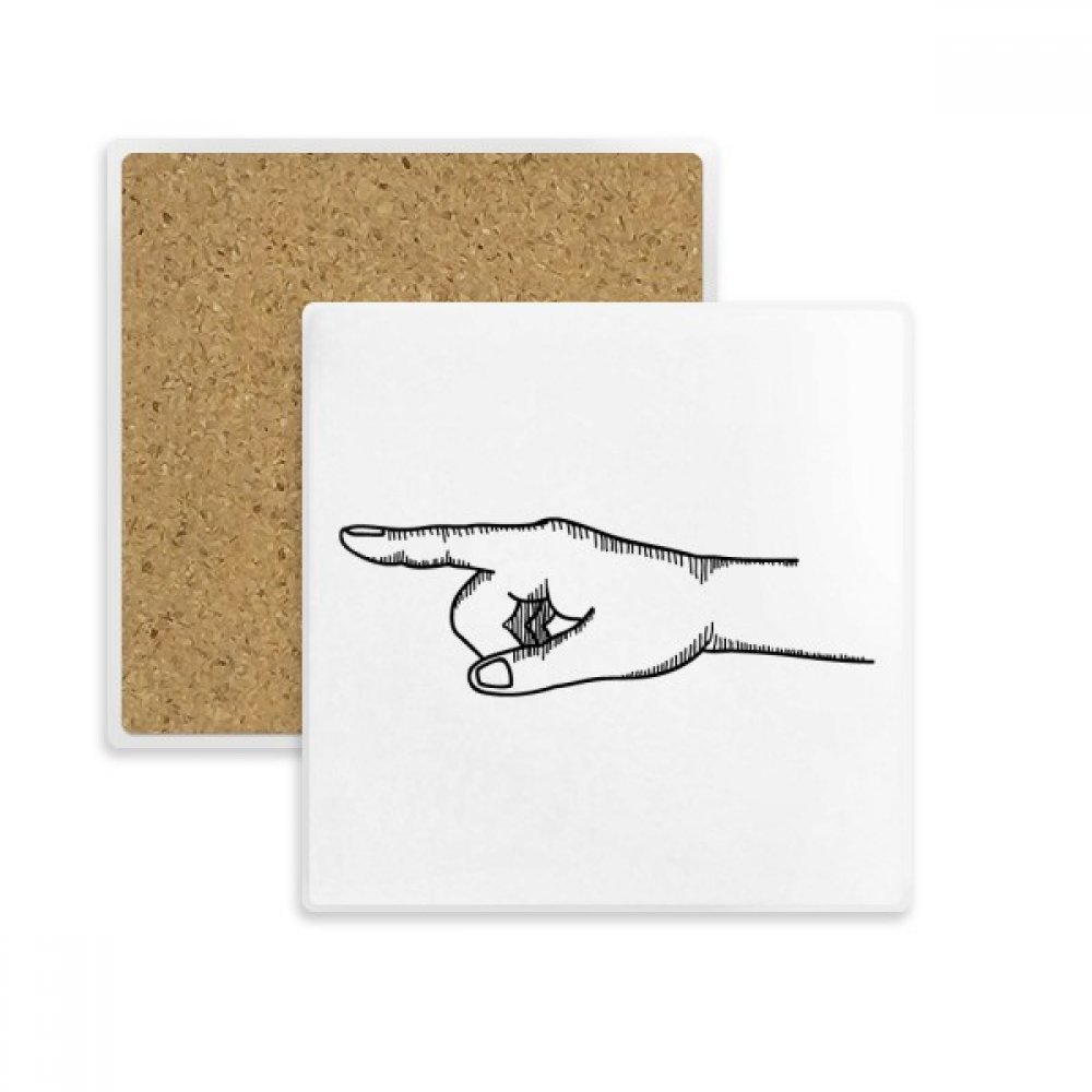 Coaster en pierre absorbante motif geste gauche multicolor, une idée cadeau originale
