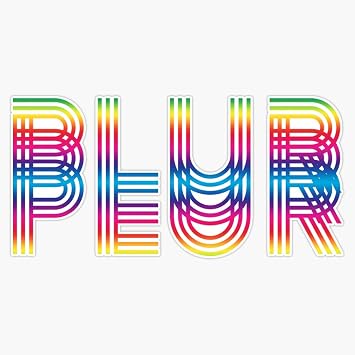 Cool Rave, Plur, EDM, Music Festival Gear Vinyl Waterproof Sticker Decal Car Laptop Wall Window Bumper Sticker 5"